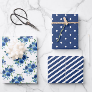Hochzeitszettel für Hochzeitszettel aus Navy Geschenkpapier Set