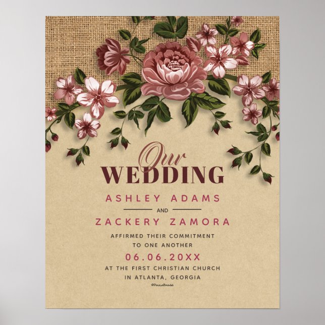 Hochzeitszeugnis für Wein Poster (Vorne)