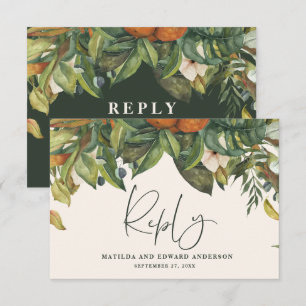 Hochzeitszitrus botanisch modern RSVP karte