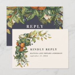 Hochzeitszitrus botanisch modern RSVP karte