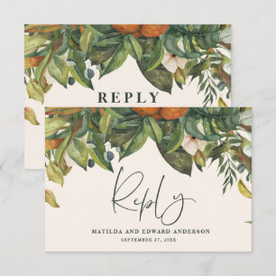Hochzeitszitrus botanisch modern RSVP karte