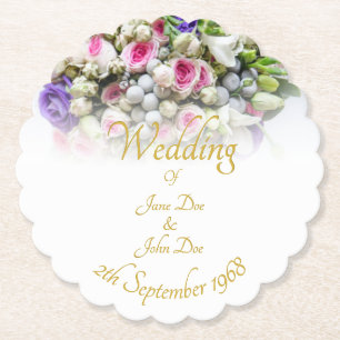 Hochzeitszubehör - Braut mit bunten Hochzeiten Untersetzer