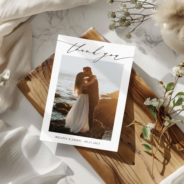 Hochzeittypografie-Foto Danke-Karte Dankeskarte (Von Creator hochgeladen)