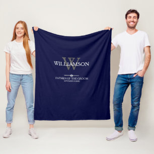 Hochzeitvater des Groom-Geschenkmongramm-Elegant Fleecedecke