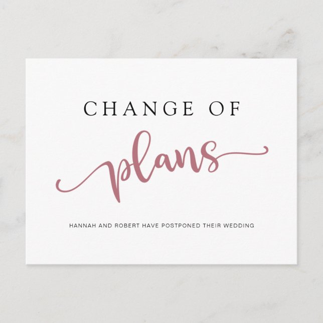 Hochzeitverschiebung Rose Schwarz Ankündigungspostkarte (Vorderseite)