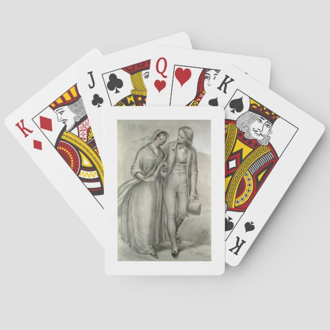 Hochzeitvormittag - Abfahrt, c.1846 Spielkarten (Rückseite)
