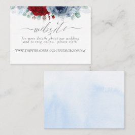 Hochzeitwebsite Dusty Blue Red Blume Visitenkarte
