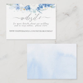Hochzeitwebsite Dusty Blue White Blume Visitenkarte