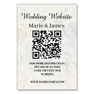 Hochzeitwebsite Hinzufügen von Namen QR-Code Minim Tischnummer