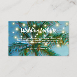Hochzeitwebsite Tropical Beach String Lights Ombre Visitenkarte