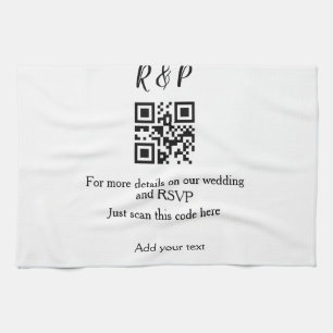 Hochzeitwebsite uAwg q r Code hinzufügen Namenstex Geschirrtuch