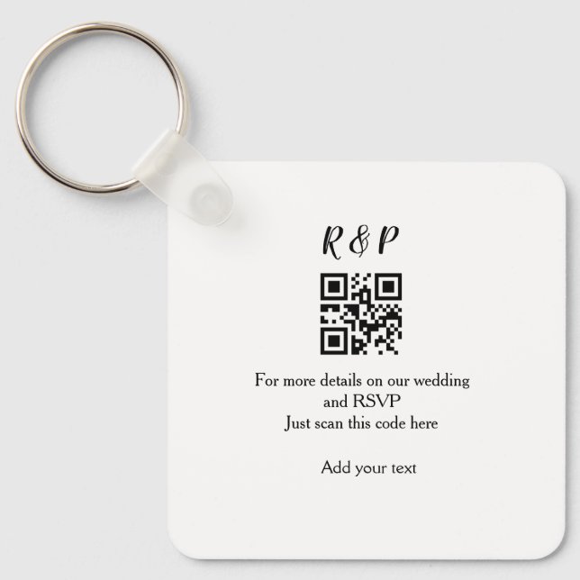 Hochzeitwebsite uAwg q r Code hinzufügen Namenstex Schlüsselanhänger (Vorderseite)
