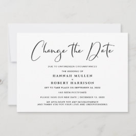 Hochzeitwechsel - Schwarz-weißer Aufschub Ankündigung