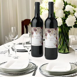 Hochzeitweilige Blume Weinetikett