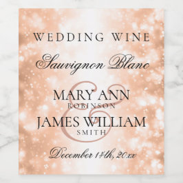 Hochzeitweilige Rose mit Weinetikett