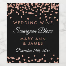 Hochzeitweilige Rose Wein Label Gold Glitzer Confe Weinetikett