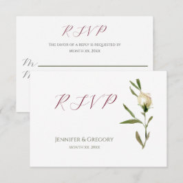 Hochzeitweiße Rose UAWG RSVP Karte