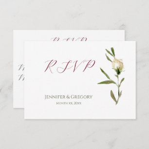 Hochzeitweiße Rose UAWG RSVP Karte