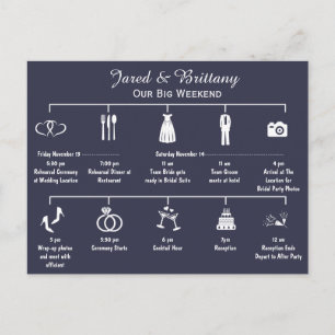 Hochzeitwochenende Einladungspostkarte