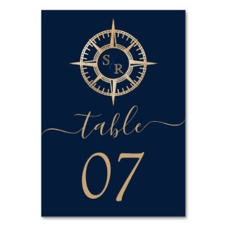 Hochzeitziel World Map Compass Monogram Tischnummer