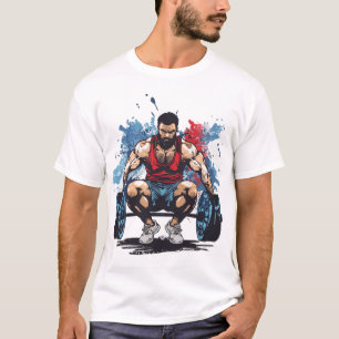 Hocke bis du komisch gehst Fitnessstudio T-Shirt