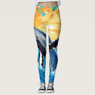 Höckerspringen bei Sonnenuntergang Kunst Leggings