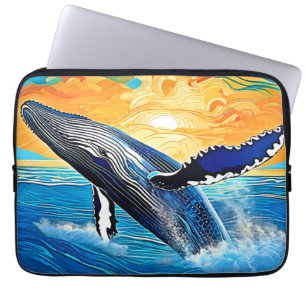Höckersprung Sonnenuntergang Kunst Laptopschutzhülle