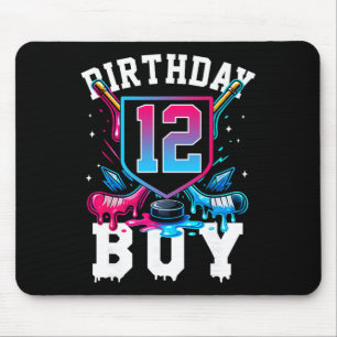 Hockey 12. Geburtstag Junge Eiscreme Drip 12 Jahre Mousepad