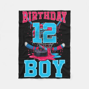 Hockey 12 Jahre alte Eiscreme-Drip 12. Geburtstag Fleecedecke