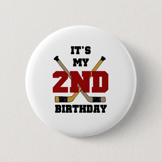 Hockey-2. Geburtstag Button (Vorderseite)