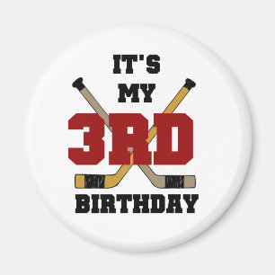 Hockey-3. Geburtstags-T-Shirts und Geschenke Magnet
