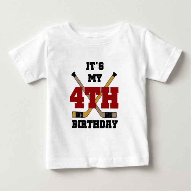 Hockey 4. Geburtstag Tshirts und Geschenke (Vorderseite)