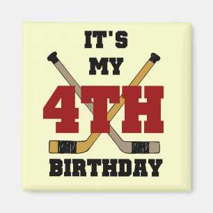 Hockey 4. Geburtstag Tshirts und Geschenke Magnet