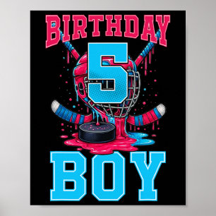Hockey 5 Jahre alte Eiscreme tropft 5. Geburtstag  Poster