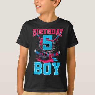 Hockey 5 Jahre alte Eiscreme tropft 5. Geburtstag T-Shirt