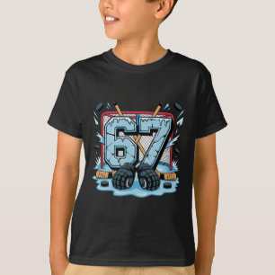 Hockey 67 Drip Eislaufbahn Handschuhe Meme Six Sev T-Shirt
