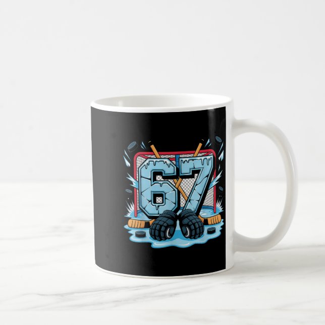 Hockey 67 Drip Ice Rink Gloves Meme Six Seven Srts Kaffeetasse (Rechts)