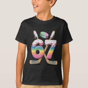 Hockey 67 Jungen Eiscreme-Tropf Jugend Sechs Siebe T-Shirt