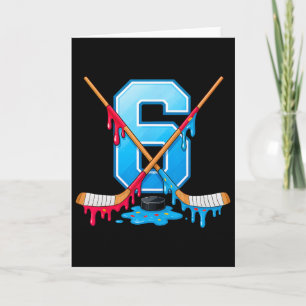 Hockey 6 Jahre alte Eiscreme-Drip-Jugend 6. Geburt Karte