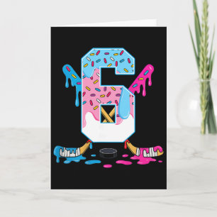 Hockey 6 Jahre alte Eiscreme tropft 6. Geburtstag Karte