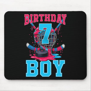 Hockey 7 Jahre alte Eiscreme tropft 7. Geburtstag Mousepad