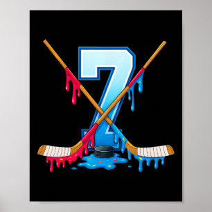Hockey 7 Jahre alte Eiscreme tropft Jugend 7. Gebu Poster