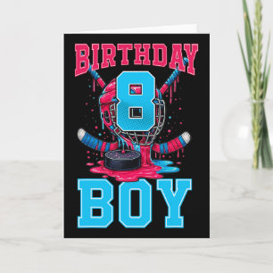 Hockey 8 Jahre alte Eiscreme tropft 8. Geburtstag Karte