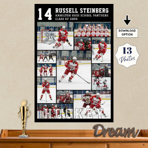 Hockey-Abiturient 13 Foto-Collage Poster