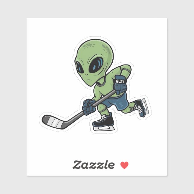 Hockey-Alien Aufkleber (Blatt)