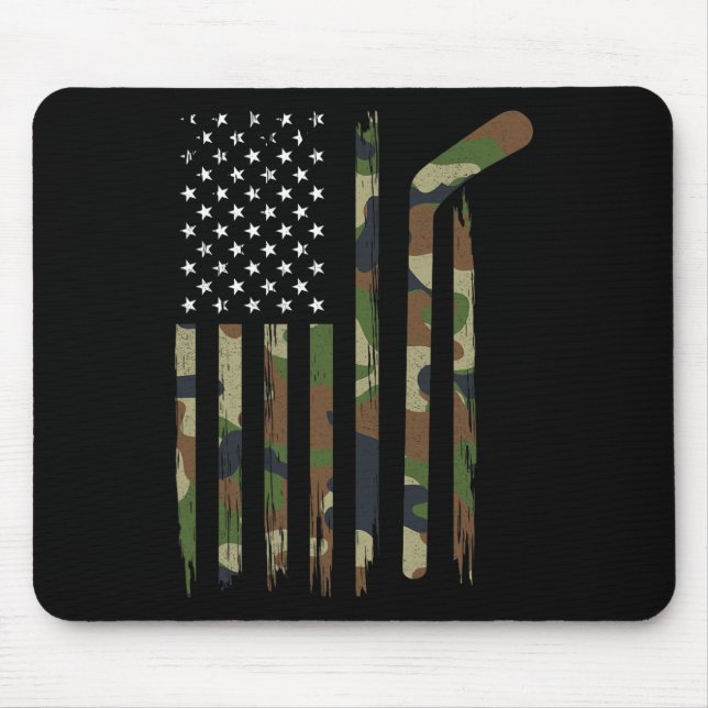 Hockey American Flag Camouflage US Patriotic Hocke Mousepad (Vorne)
