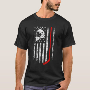 Hockey American Flag Coole Eishockey Spieler Männe T-Shirt