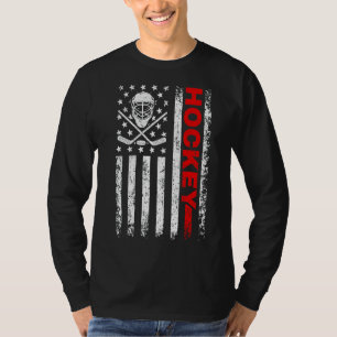Hockey American Flag Coole Eishockey Spieler Männe T-Shirt