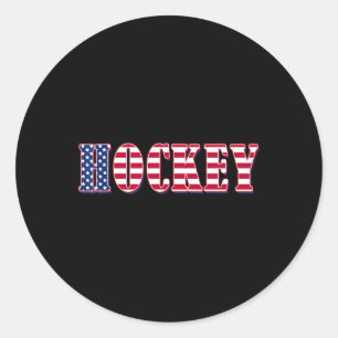 Hockey American Flag - Hockey Runder Aufkleber