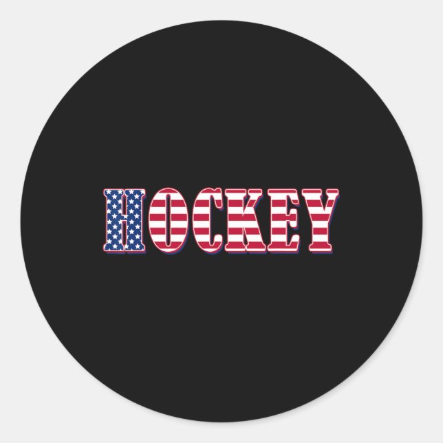Hockey American Flag - Hockey Runder Aufkleber (Vorderseite)